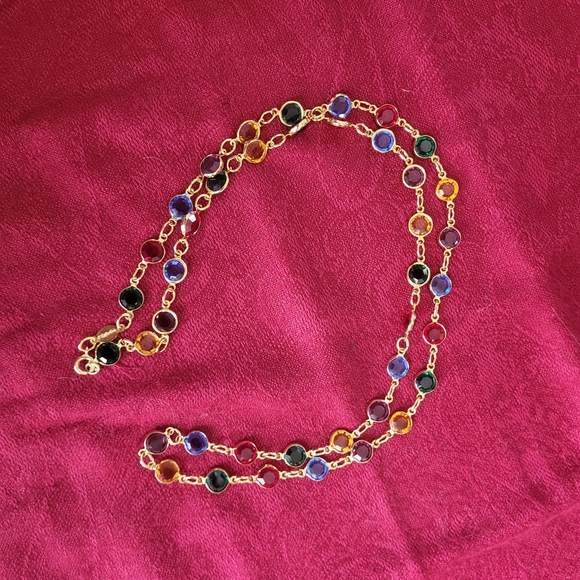 Rafaelian Austrian Crystal Multicolor Necklace 30" - Picture 3 of 9